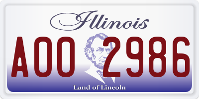 IL license plate A002986
