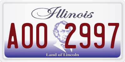 IL license plate A002997