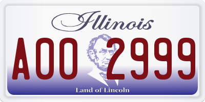 IL license plate A002999