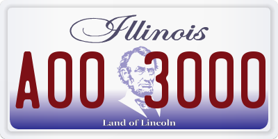 IL license plate A003000