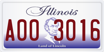 IL license plate A003016