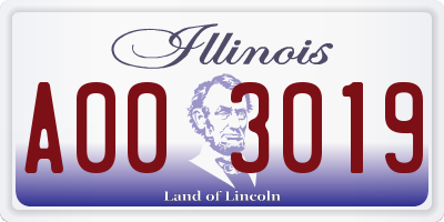 IL license plate A003019