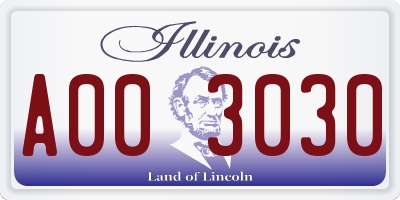 IL license plate A003030