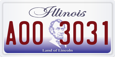 IL license plate A003031