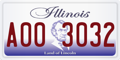 IL license plate A003032