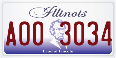 IL license plate A003034