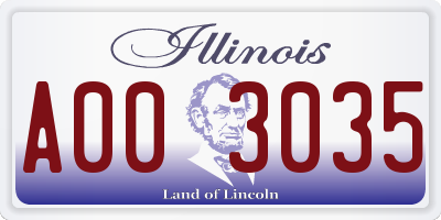 IL license plate A003035