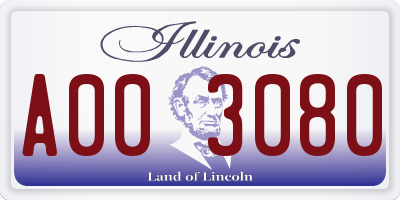 IL license plate A003080