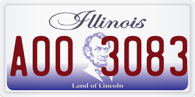 IL license plate A003083