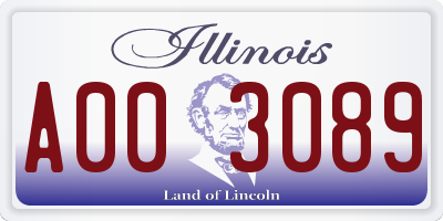 IL license plate A003089