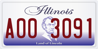 IL license plate A003091