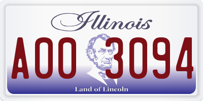 IL license plate A003094
