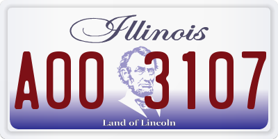 IL license plate A003107