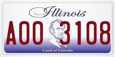 IL license plate A003108