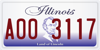 IL license plate A003117