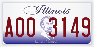 IL license plate A003149