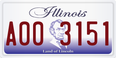 IL license plate A003151