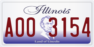IL license plate A003154