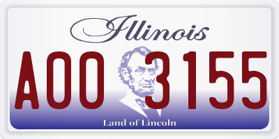 IL license plate A003155