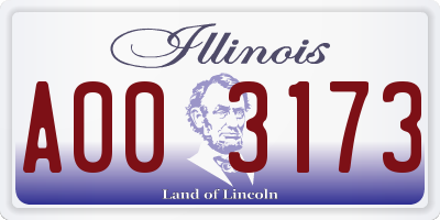 IL license plate A003173