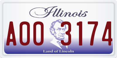 IL license plate A003174