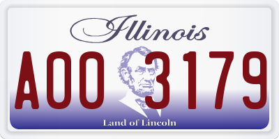 IL license plate A003179