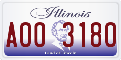IL license plate A003180
