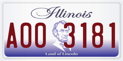 IL license plate A003181