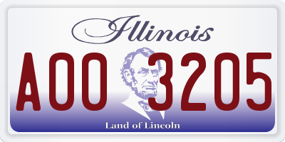 IL license plate A003205