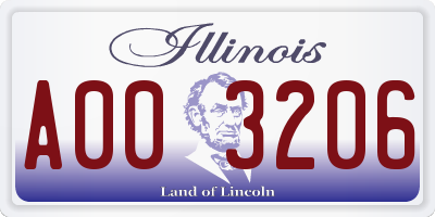IL license plate A003206