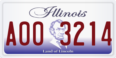 IL license plate A003214