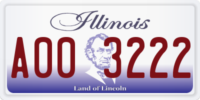 IL license plate A003222