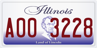 IL license plate A003228