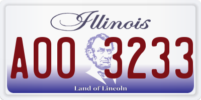 IL license plate A003233