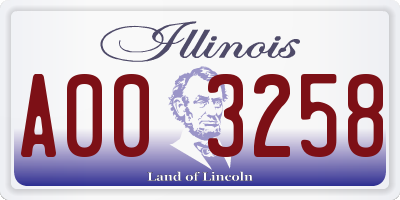 IL license plate A003258