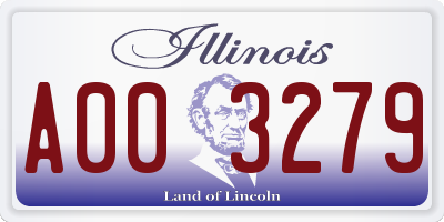 IL license plate A003279