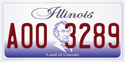 IL license plate A003289