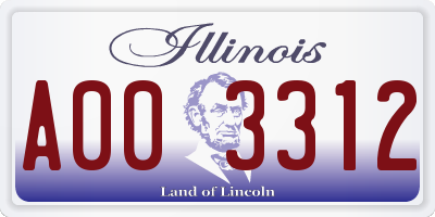 IL license plate A003312