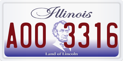 IL license plate A003316