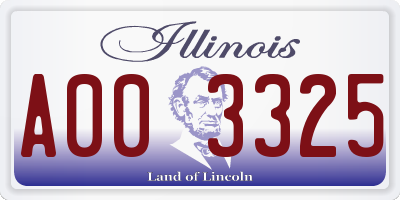 IL license plate A003325