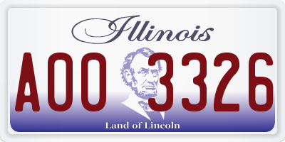 IL license plate A003326