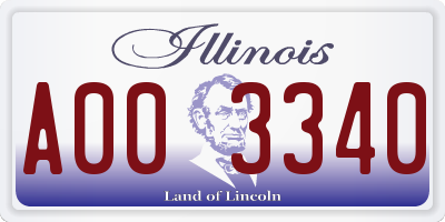 IL license plate A003340