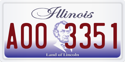 IL license plate A003351