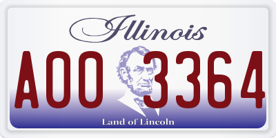 IL license plate A003364
