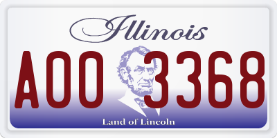 IL license plate A003368