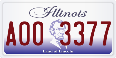 IL license plate A003377