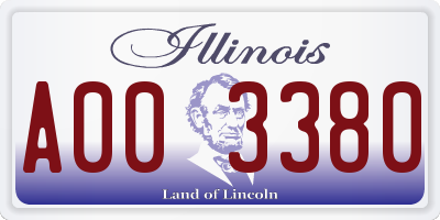 IL license plate A003380