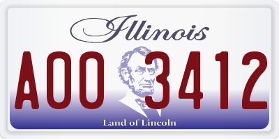 IL license plate A003412