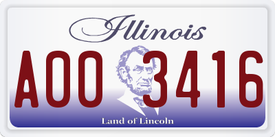 IL license plate A003416
