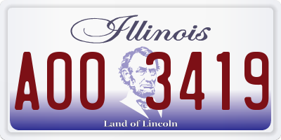 IL license plate A003419